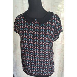 H&M Critter Print Blouse with Peter Pan Collar